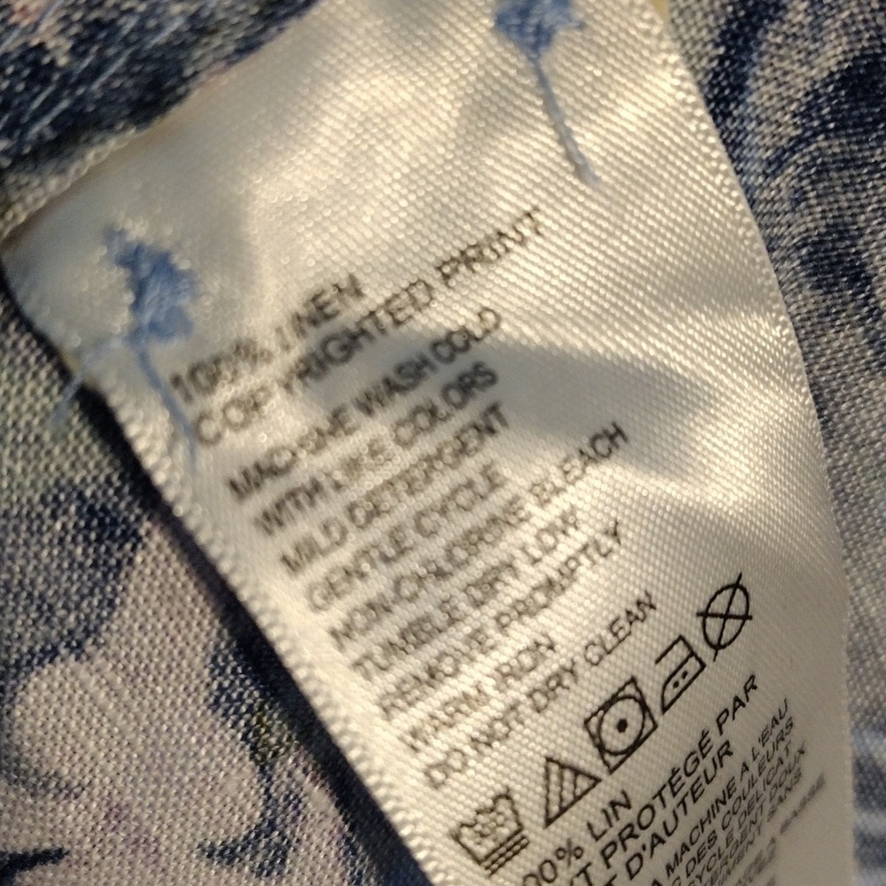 Tommy Bahama Linen Light Blue Floral Button-Down Shirt - Picture 4 of 4